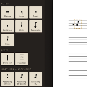 Scriptorium - aplikace pro psaní černé menzurální notace